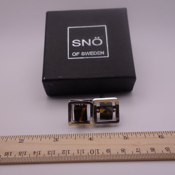 Sno of Sweden 925 Silver Cuff Links - Picture 14 of 16